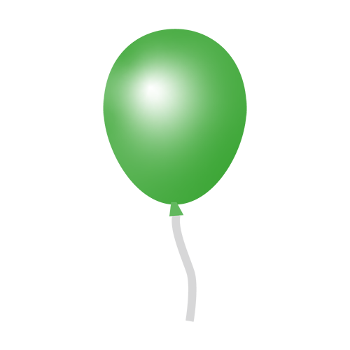 風船（緑）のイラスト