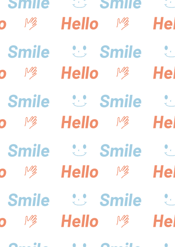 hello・smile柄の背景のイラスト