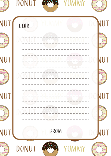 ドーナツ柄のメッセージカードのイラスト