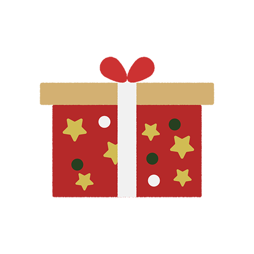 クリスマスプレゼントの箱（赤）境界線無しのイラスト