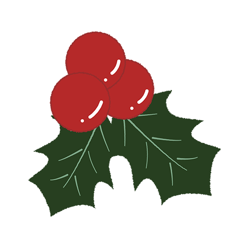 クリスマスツリー装飾赤い実２のイラスト