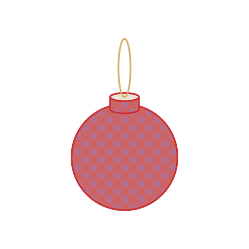 クリスマスツリー装飾ボール（ピンク）のイラスト