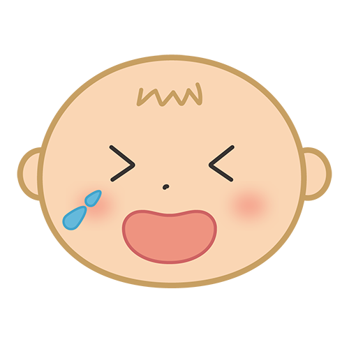 泣いている赤ちゃんの顔のイラスト