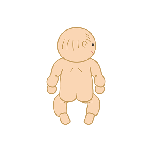 赤ちゃんの背中のイラスト