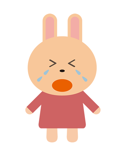 泣いているうさぎキャラクターのイラスト