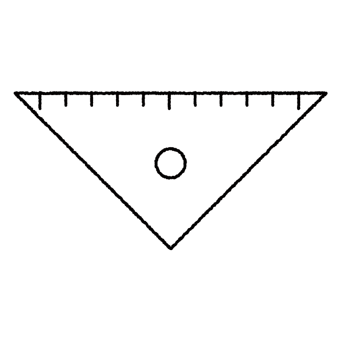 三角定規（直角二等辺三角形）のイラスト