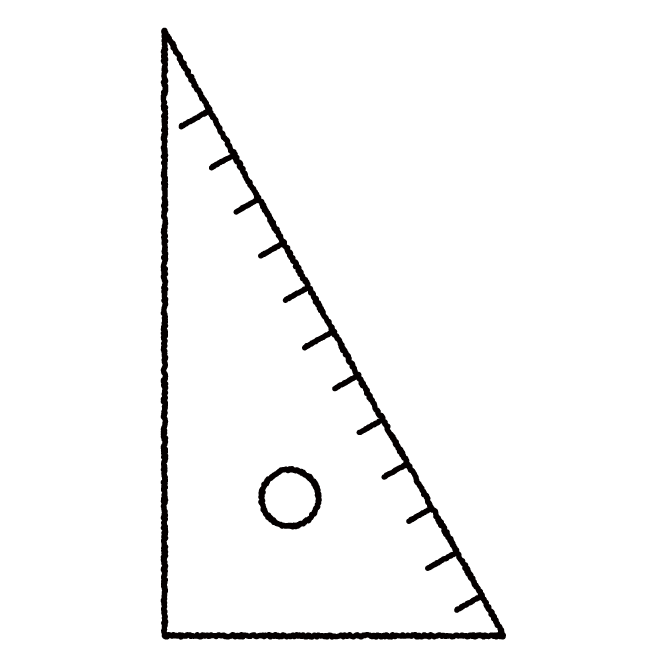 三角定規（直角三角形）のイラスト