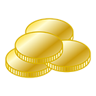 ゴールドコイン（集合）のイラスト