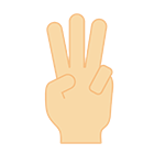 左手、人差し指・中指・薬指のサイン（手のひら側）のイラスト