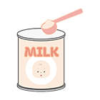 計量している粉ミルクのイラスト