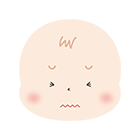 泣きそうな赤ちゃんの顔のイラスト