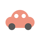 車のおもちゃ（ピンク）のイラスト