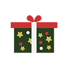 クリスマスプレゼントの箱（緑）境界線なしのイラスト