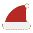 クリスマスツリー装飾サンタ帽子のイラスト