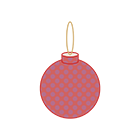 クリスマスツリー装飾ボール（ピンク）のイラスト