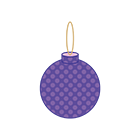クリスマスツリー装飾ボール（紫）のイラスト