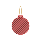 クリスマスツリー装飾ボール（赤）のイラスト
