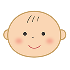 笑顔の赤ちゃんの顔のイラスト