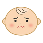 悲しい赤ちゃんの顔のイラスト