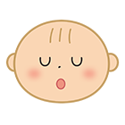 眠っている赤ちゃんの顔のイラスト