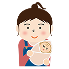 女性・赤ちゃん（ママ）のイラスト