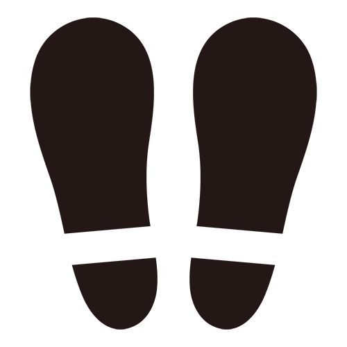 間隔を空けて並ぶ（黒）のイラスト