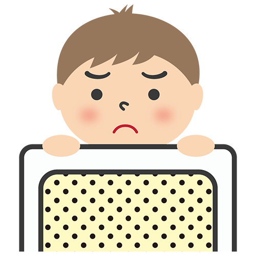 発熱がある男性のイラスト