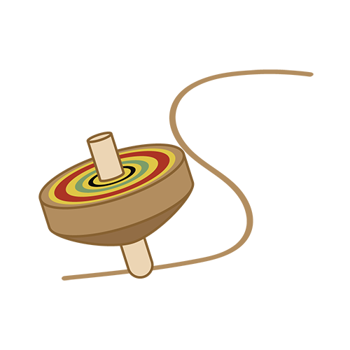 コマ回しのイラスト