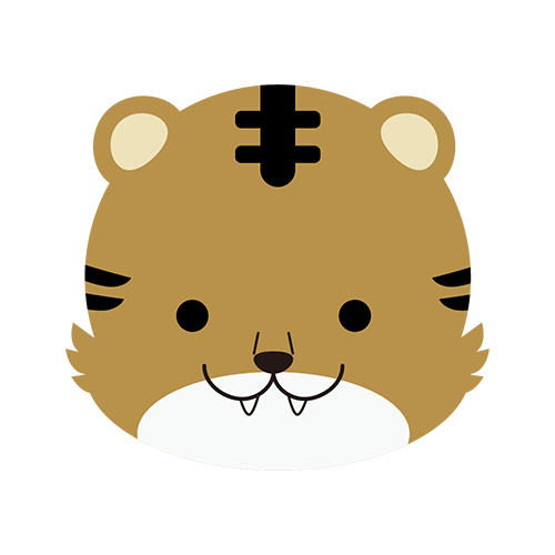 かわいい系の干支（寅）のイラスト