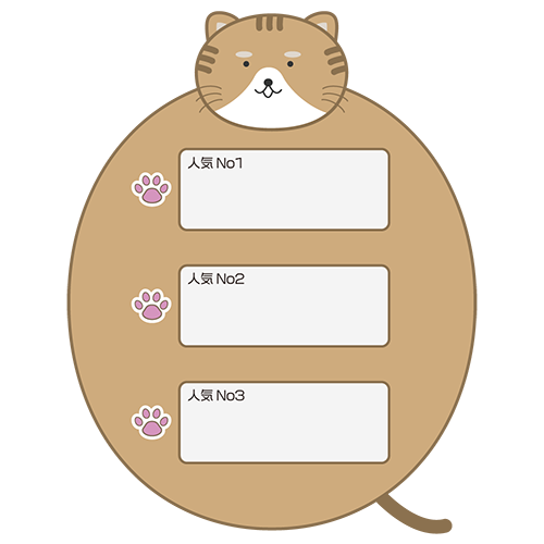 猫モチーフのランキング表のイラスト