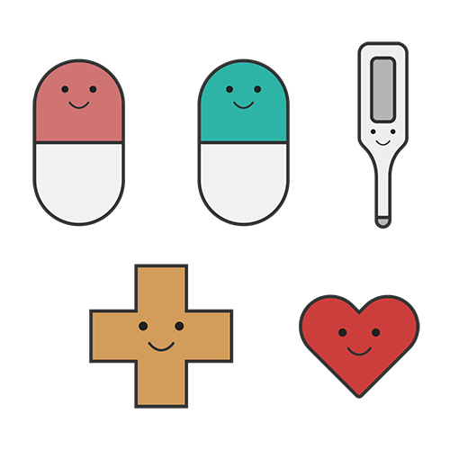 薬・体温計のイラスト