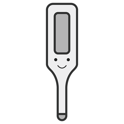 顔が付いた体温計のイラスト