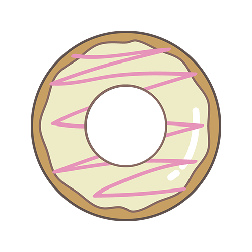 ホワイトチョコドーナツのイラスト