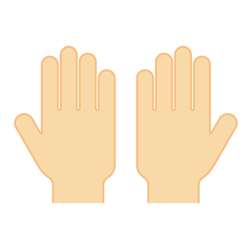 両手を広げたのイラスト