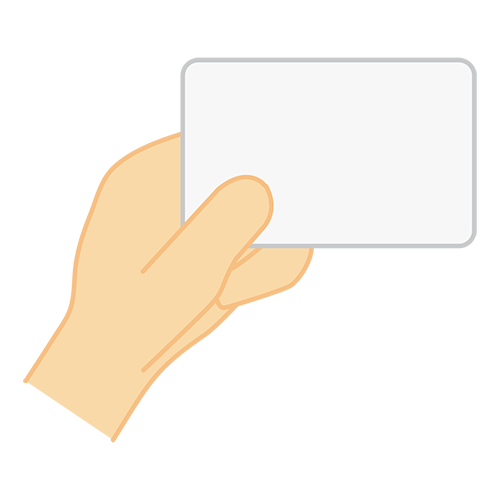 カードを見せるのイラスト