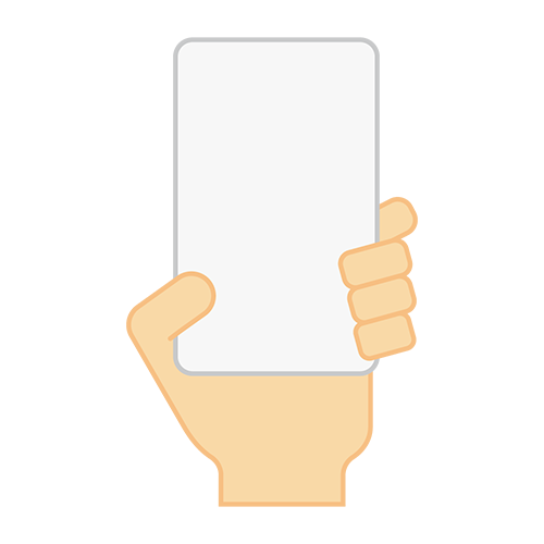 スマホを見せるのイラスト