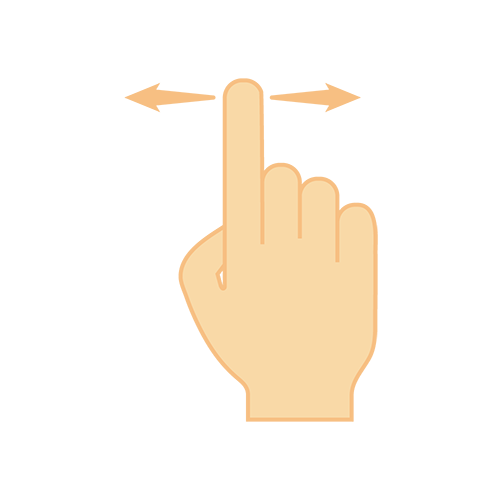 左右にスワイプのイラスト