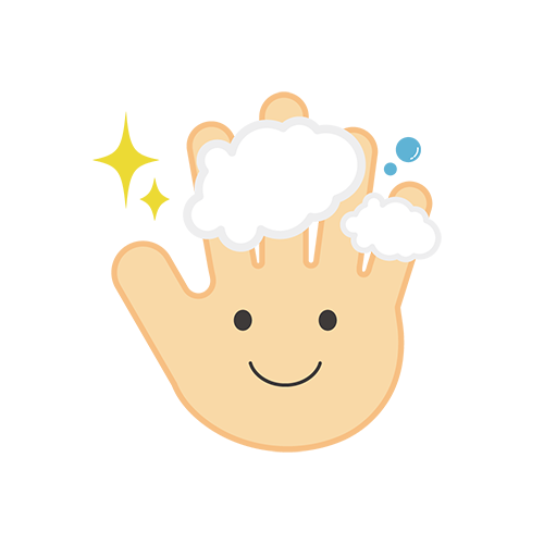泡のついた手のイラスト