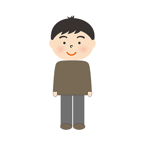 笑顔の男性（全身）のイラスト