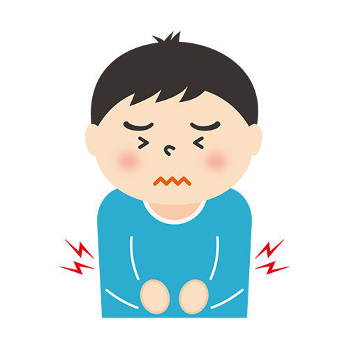 おなかが痛い男性のイラスト