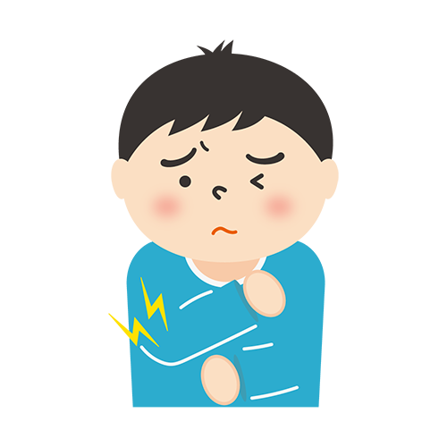 肘が痛い男性のイラスト