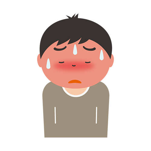 熱がある男性のイラスト