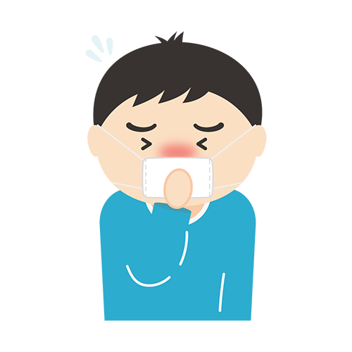 咳をする男性のイラスト