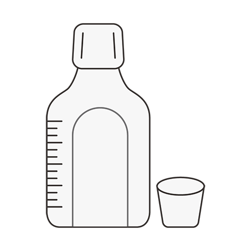 薬のシロップ用ボトルのイラスト