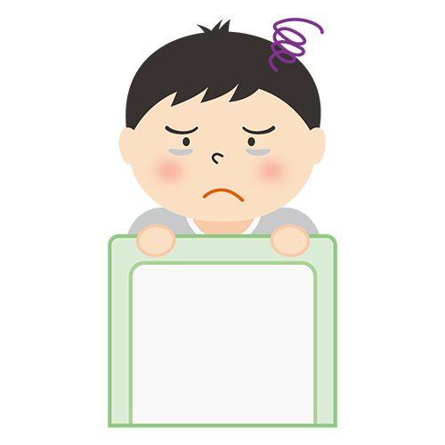 なかなか寝付けない男性のイラスト