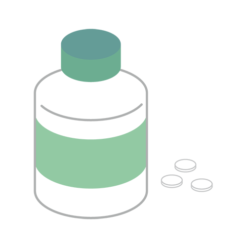 緑色のパッケージのサプリのイラスト