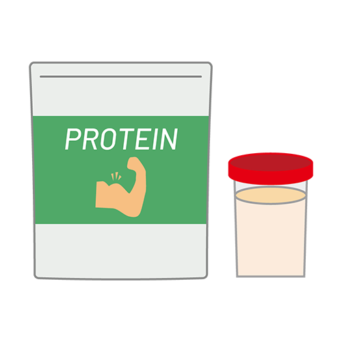 緑色のパッケージのプロテインのイラスト