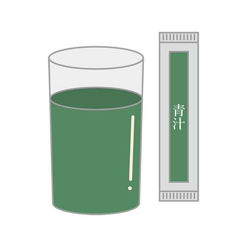 個別包装の青汁のイラスト