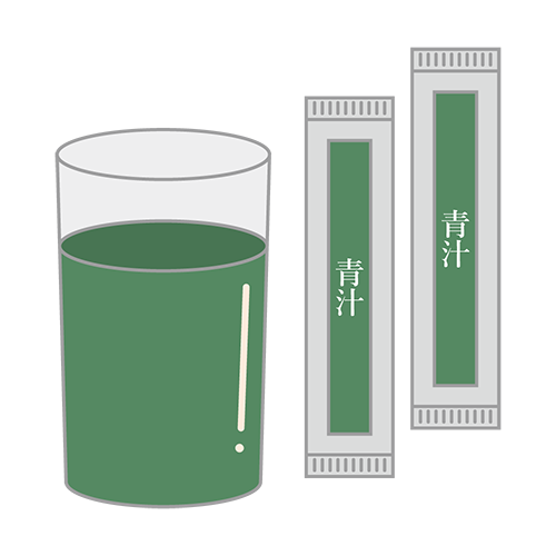 個別包装の青汁２のイラスト