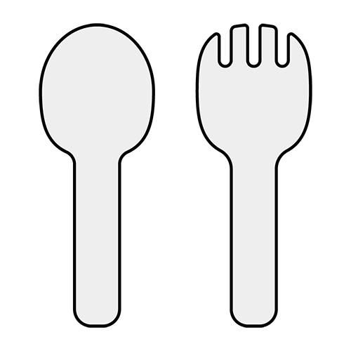 離乳食用のフォークとスプーンのイラスト